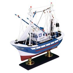 Smooth Sailing Fishing Boat Model Simulation Wooden Boat Ornaments Home Decoration Craft Boat Friendship Boat Birthday Gift