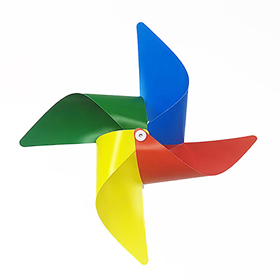 
Rotating decoration outdoor windmill scenic area kindergarten corridor hanging floor push children's toys, happy characters, plastic small windmill