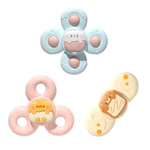 Children's Baby Cartoon Car Suction Cup Rotating Music Suction Cup Baby Can Bite Car Finger Rotating Gyro Toy