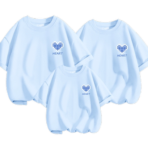 
Parent-child wear for a family of three, summer style, pure cotton short-sleeved tops, 2026 popular large size mother-daughter family wear T-shirts