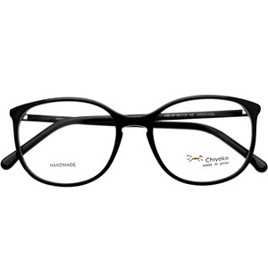 
Japan Chiyoko handmade glasses frame for men and women full frame black round face retro plate large face glasses frame 7908