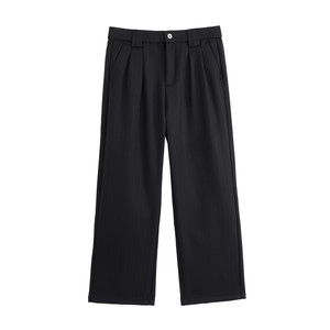 
LNED7 [worsted woolen trousers] spring high quality A-line straight woolen trousers TR blended casual pants for men