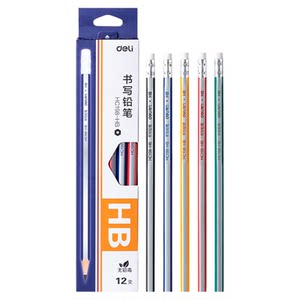 
Deli 2B pencil exam card pen kindergarten children's hexagonal color pole HB lead-free poison pencil sketch drawing