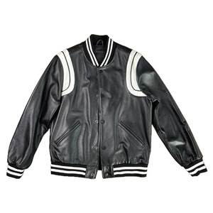 
High-end casual jacket soft top layer calf leather genuine leather jacket for men and women classic versatile baseball jacket