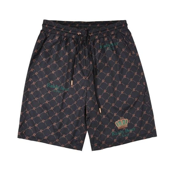
Reddy Boer Men's Casual Shorts 2025 Summer New Drawstring Elastic Midwaist Printing Trendy Slim Shorts