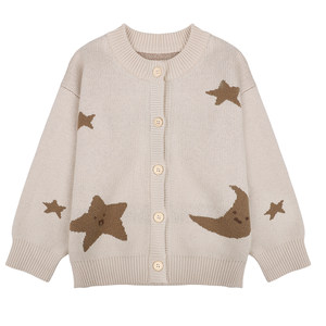 
90-150 Children's pure cotton cardigan sweater for boys and girls, autumn and winter baby one-breasted top, stylish red