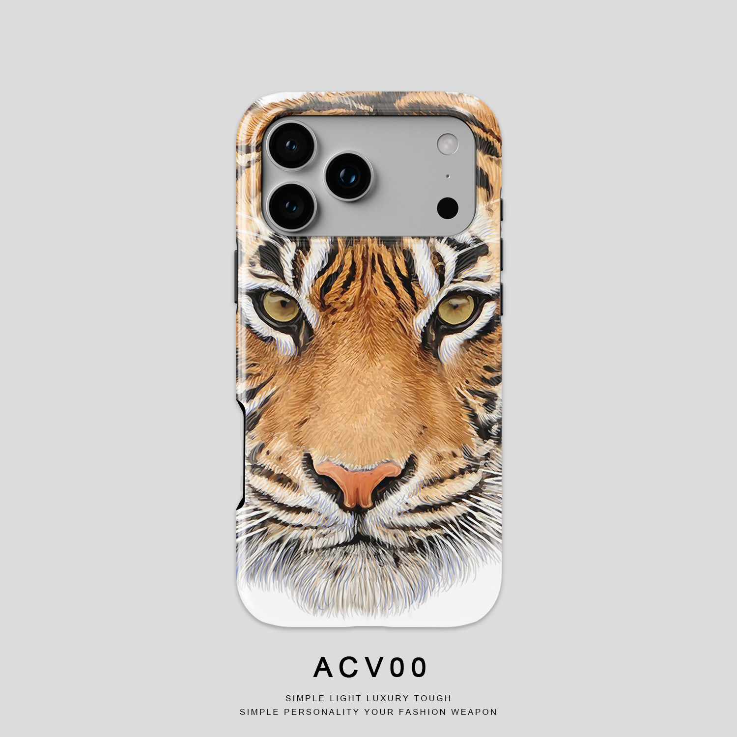 Majestic Tiger Face Close-Up Illustration 21 Phone Cases for iPhone 17, 16, 15, 14 and 13