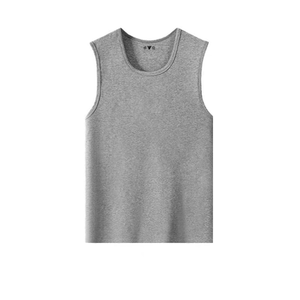 Yalu 100 pure cotton men's vest round neck wide shoulder men's sleeveless breathable sweat-absorbing knitted white bottom sweat shirt