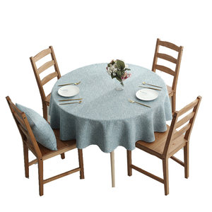 Nordic solid color thickened cotton and linen round tablecloth hotel home use round dining table Japanese tabletable small fresh
