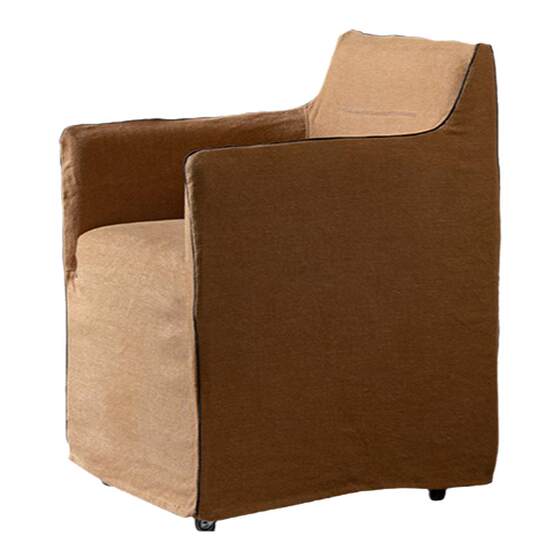 
Wooden Japanese-style Wasabi linen fabric movable single sofa chair B&B Hotel leisure detachable dining chair