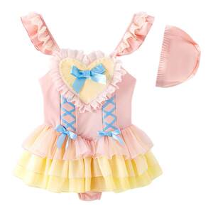 
Girls Swimwear 2026 New Children's Seaside Vacation One-piece Swimsuit Girls Princess Small Fly Sleeve Skirt Swimsuit