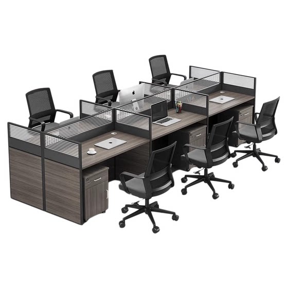 
Simple modern office staff desk and chair combination set deck four 4/6 person staff screen office furniture