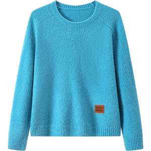 商场同款URLAZH有兰2025秋季新款天蓝色软糯针织绵羊毛慵懒风毛衣