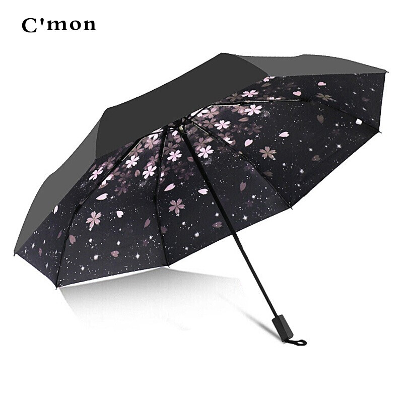 Cmon太阳伞女小巧便携防晒紫外线遮阳伞折叠晴雨伞两用超轻五折伞