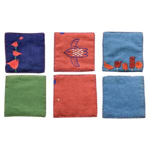 
Bird original European embroidery teaching materials packaged in turban linen cotton DIY handmade coaster embroidery kit