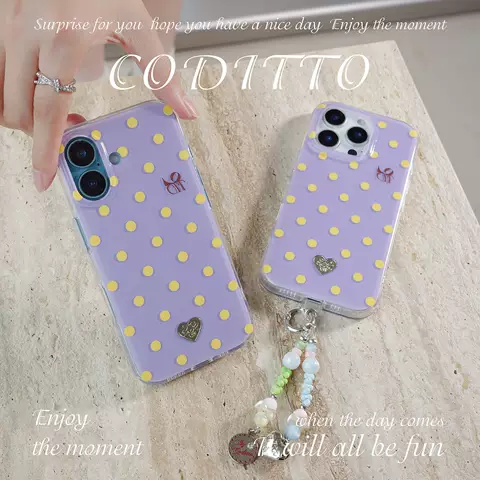 CODITTO Phone Case  3D Polka Dot Floral Heart iPhone Cases For Girls – iPhone 17, iPhone 16, iPhone 15, iPhone 14, iPhone 13