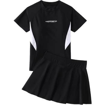 Women's swimsuit with split skirt to cover flesh, look slimming, quick-drying and sun protection