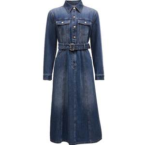 Vero Moda Dress for Women 2025 Autumn New Waist Lace A-line Tennis Denim Skirt Cleanfit