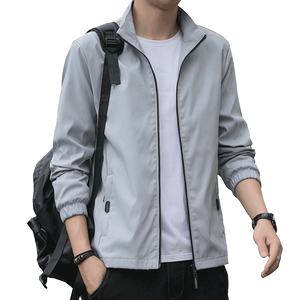 
Lomon jacket men's spring and autumn loose windproof trend brand stand collar jacket men's spring casual men's top