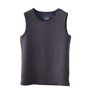 Add velvet thickened velvet cotton warm vest men's antibacterial hair heating internal wear shoulder, shoulder bottom vest vest autumn and winter
