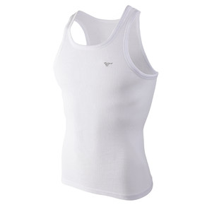 
Seven Wolves Men's Pure Cotton Vest Coarse Thread Tight Base Sweater Sweater Fitness White Cotton Double Strands Summer