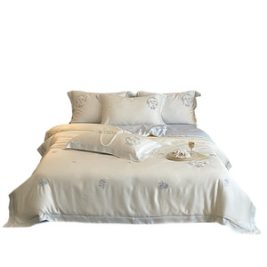 
Flower fragrance butterfly charm ~ Class A 60-piece orchid filament four-piece set ice silk summer quilt cover silky smooth and cool bed sheets