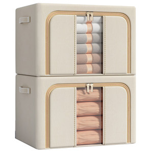 
Clothes storage box fabric home wardrobe organization box extra large folding quilt clothing storage artifact