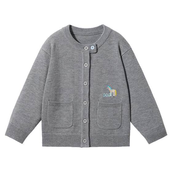Betis Children's Sweater Jacket Autumn and Winter Style Cardigan for Boys and Girls and Middle-aged Children Sheep Wool Sweater