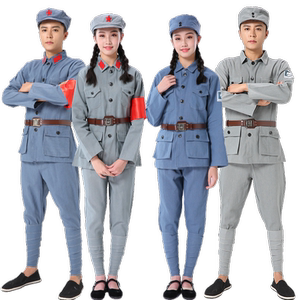 
Red Army Performance Couple Adult Eighth Route Army Chorus National Day Stage Drama June 1st New Fourth Army Children Little Red Army Clothes