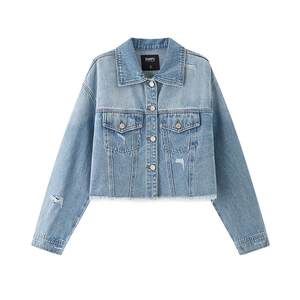 
Sanfu Denim Jacket 2026 New Spring Small Retro Cut Raw Edge Short Jacket Women's 520375