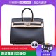 中古99新Hermes/爱马仕手提包Birkin25黑色Epsom皮B刻