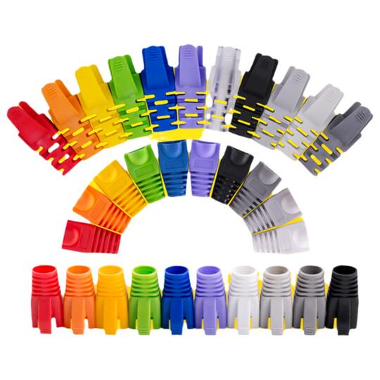 Cat5e Cat6 RJ45 Network Cable Crystal Connector Protective Rubber ...