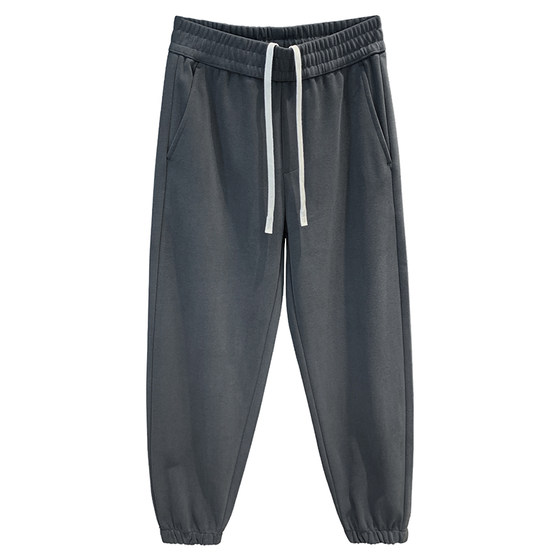 
Super soft and versatile dark gray velvet leggings men's spring sweatpants men's American loose casual pants