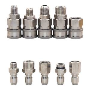 3/8 stainless steel quick connector high pressure cleaning car machine quick plug water gun pipe connection 3 points M14M18M22558
