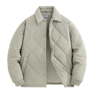 
Guirenniao rhombus cotton coat men's 2026 winter cotton coat men's lapel cotton coat couple winter tops