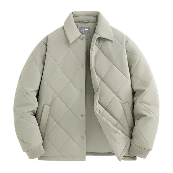 
Guirenniao rhombus cotton coat men's 2026 winter cotton coat men's lapel cotton coat couple winter tops