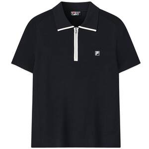 
FILA official women's knitted sweater 2026 spring new casual comfortable simple POLO shirt short-sleeved top