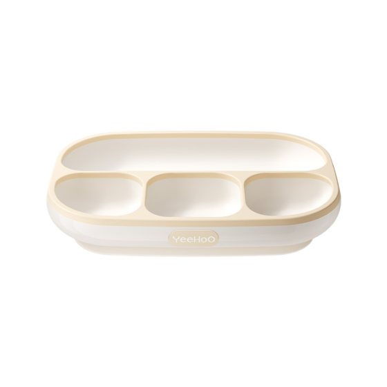 
Ying's baby meal tray, baby suction cup type, self-feeding, silicone divided plate, infant and children's food supplementary tableware