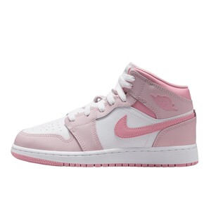 
NIKE Nike women's shoes AIR JORDAN 1 AJ1 pink and white mid-top sneakers big children's basketball shoes DQ8423-600