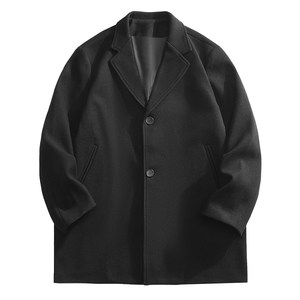 
Mid-length woolen suit collar coat for men plus size plus size trendy brand fat man loose thick Korean style spring and autumn coat