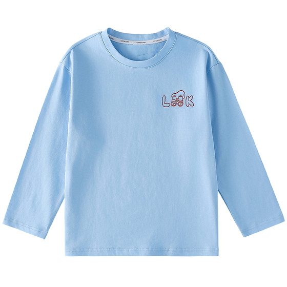 
[100% Cotton] Cotton Hall Children's Clothing Children's Knitted T-Shirt Pure Cotton Boys' Tops Girls Long Sleeves 10A Antibacterial
