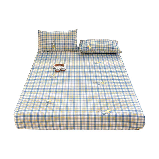 Class A old coarse cloth cover thickened mattress protective cover for home dormitory non-complex cotton pure cotton mat single three-piece set