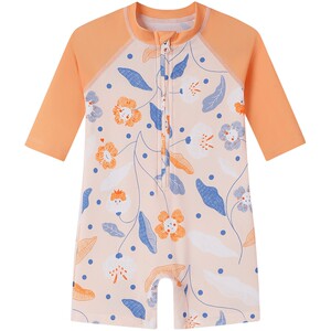 
British children's one-piece swimsuit for baby girl sun protection UPF50+ short-sleeved swimsuit for boys and girls summer baby new style