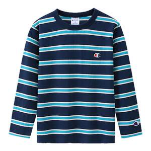 
Champion children's clothing spring new style embroidered small C stripes for boys and girls casual and comfortable long-sleeved T-shirt