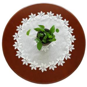 Weimi 9938 Simple and modern white lace dining table cloth cloth cloth art small round table cloth multi -cover round table cushion
