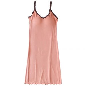 
Suitable nightgown for women in summer modal vest skirt with chest pad short skirt sexy pajamas home clothes solid color lace thin