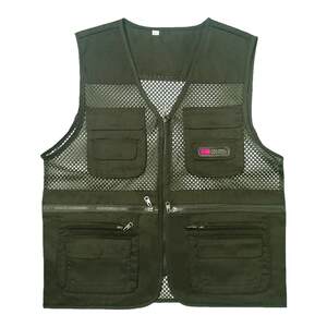 Middle -aged and elderly spring and summer men's network eye vest outdoor loose multi -pocket elderly more pocket photography fishing and shoulder vest
