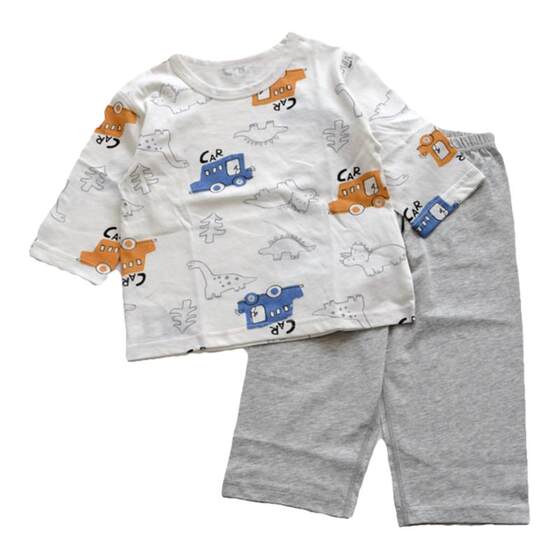 
Yilala Xia boy glacier cotton seven-quarter sleeve home clothing set baby boy pure cotton boneless thin air conditioning clothes pajamas