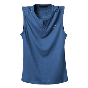 Large size summer fashion fat solid color loose sleeveless cotton T-shirt plus fat plus bigger men's sweat vest fat man sports breathable shoulders