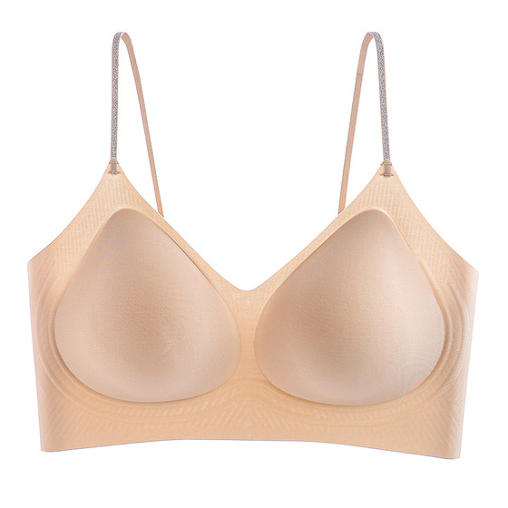 
Women's push-up invisible seamless one-piece vest bra with fixed cup to prevent sagging